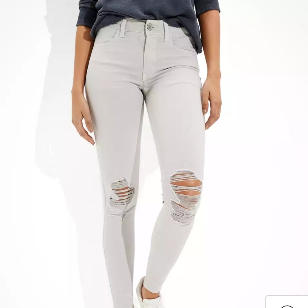 American Eagle Next Level High Waisted Jegging Size 6R Color Lightning Gray